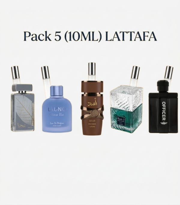 Pack 5*10ml  Khamrah waha + Asad bourbon + Launo intense blue + Officer by cyrus + Najdia intense