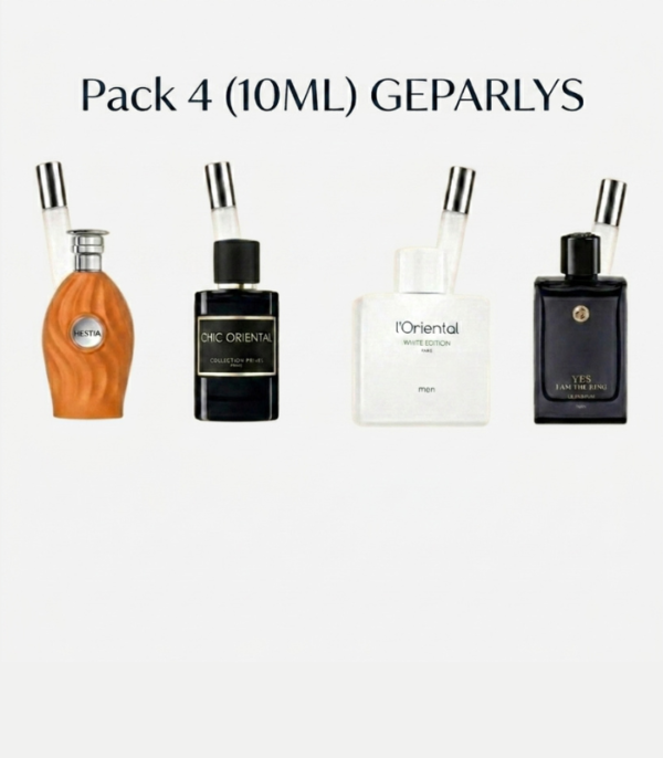 pack 4 10ml  Mutheer by al rehab  + Chic oriental  + L'oriental white edition + Yes i am the king le parfum